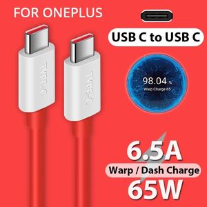 6.5A 65W Fast Charging Cable USB PD USB C för OnePlus 8T OnePlus 9 8R 8 7 Warp-laddning för typ-C-gränssnitt Telefonladdningskabel