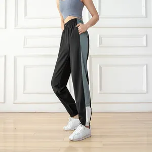 Kvinnors byxor Patchwork Loose Sports Women 2023 Summer Thin Harem Long Casual Drawstring Splicing Running Leisure Yoga