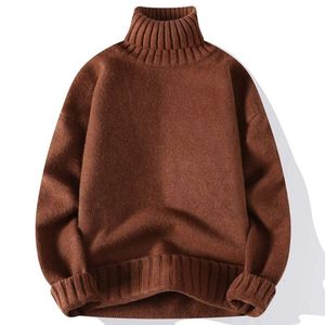 High Collar Sweater For Men 2022 Autumn And Winter New Youth Student Loose And Thickened Knitted Sweater Underlay