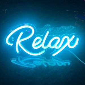 LED Neon Sign Led Neon Light 5V USB Goodvibes Relax Wall Hanging Neon Sign Night Light For Party Bedroom Home Bar Gaming Present Dekoration YQ231201