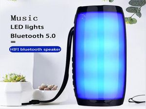 Trådlös Bluetooth -högtalare bärbar högtalare Bluetooth kraftfull hög boombox utomhus bas hifi tf fm radio med LED Light4624129