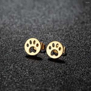 Stud Earrings Lovely Dog Print Love Heart For Women Stainless Steel Ear Piercing Earring Mother's Day Jewelry Gifts Aretes