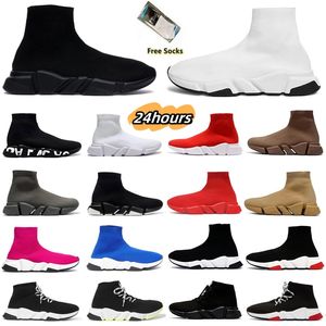 Calzino velocità casual Scarpe da ginnastica Uomo Donna Sneaker Maglia Maglia Moda Triple Nero Bianco Rosso Verde Neno Oreo Rosso Giallo Graffiti Dark Navy Sneakers sportive da uomo 36-45