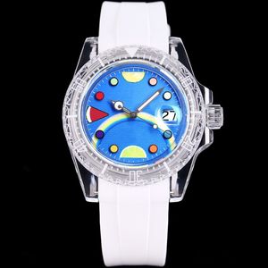 Mens Watch Automatic Swiss ETA 2824 Mechanical Movement 40mm Watches Sapphire Fashion Business Luminous Swimming Transparent Shell WristWatch Montre De Luxe