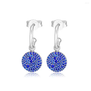 Royal Blue Crystal Sterling-Silver-Jewelry ile Soongle Küpeler Klasik Elegance