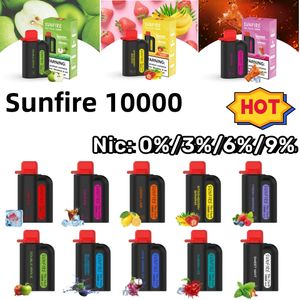 Sunfire Nowe oryginalne puff 10000 vapes 10k dtl e papieros 10 smaki ecig pudełko pazu pióra cewka cewka elektroniczna papierosy do dyspozycji podwodne kaset