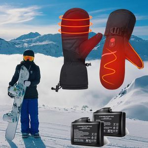 男性と女性用のスキーグローブ加熱ミトンウィンタースポーツスノーボードキャンプオートバイグローブ231201のための充電式バッテリー