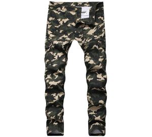 Starbrand Camoflage dżinsy armii zielone mężczyźni dżinsowe spodnie chude ołówkowe spodnie zamek błyskawiczne codzienne spodnie1208527