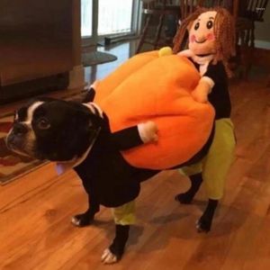 Dog Apparel Halloween Pet Costume Cute Pumpkin Design Comfortable Eye-catching Cat Clothes For Home Party Decor Fancy Dress Up