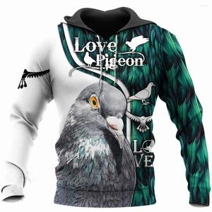 Felpe con cappuccio da uomo Y2k 3Dprinted Est Bird Pigeon Animal Art Harajuku Streetwear Pullover Felpe con cappuccio/felpa unisex uniche