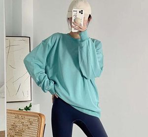 LL Women's Yoga Outfit Sweater أعلى صالة رياضية فضفاضة غير رسمية طاقم كبير القمصان الرياضية الرياضية بشكل مثالي.