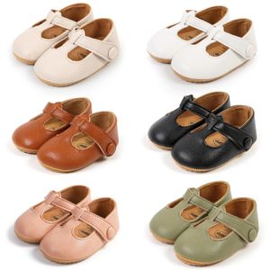 First Walkers Kidsun Baby Shoes Pu Leather Girl Spädbarn Småbarn Gummisula Antislip Casual Walking 231201