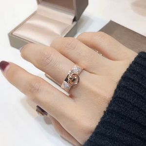 Collierr de chien ring H for woman designer couple 925 silver diamond size 6-8 T0P highest counter quality brand designer fashion 018