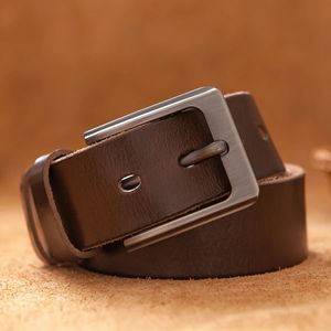 Bälten Toppläder Cowhide Belt Fashion äkta läder Mänbältlegering Buckle Strap For Man Wide Cinto Masculino Luxury Cummerbund 231201