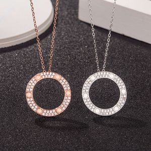 Дизайнерское ожерелье с одним кольцом для торта Carter, ожерелье из стерлингового серебра S925 с покрытием из 18-каратного розового золота, модное брендовое винтовое ожерелье с цепочкой на ключице