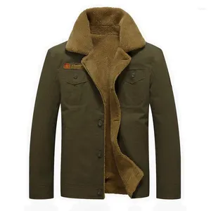 Men's Jackets Pleated Collar Jacket Coat Winter Cotton Mens Trucker Military Parka Green Tactical Cargo Coats Clothes Overcoats