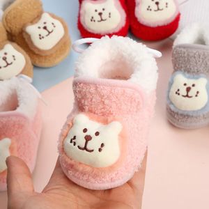 First Walkers Winter Snow Baby Boots Multiple Colors Warm Fluff Balls Indoor Colloidal particle sole Infant born Toddler Shoes 231201
