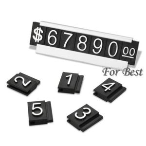 Whole-Silver 30 Sets Jewelry Display Label Tag Adjustable Number Counter Cube Dollar Sign With Base Stand212u