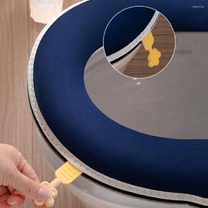 Toilet Seat Covers Comfortable Touch Mat Winter Warm Cartoon Cover With Handle Washable Thicken Plush For Cozy Bathroom