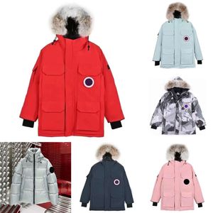 Canadá moda grande ganso para baixo jaqueta canadense gola de pele de lobo parker casaco puffer inverno estilo à prova dwaterproof água jaquetas das mulheres dos homens inverno com capuz