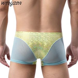 Underbyxor mäns trosor lapptäcke boxershorts man underkläder herrar boxare penispåse för män sexig slip hombre boxer shorts gay