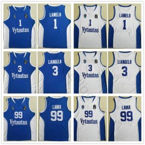 NCAA Großhandel Litauen Vytautas #1 Lamelo Trikot 3 Liangelo Blau Weiß Ed 99 Lavar Ball Basketball Trikots Mischungsauftrag