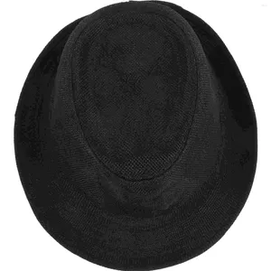 Berretti Cappelli Fedora per bambini Gentiluomo Cappello da ballo per bambini per una circonferenza di 58 cm (Nero)