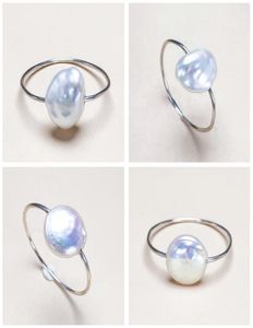 Unikalny barokowy pierścień perłowy 89 mm słodkowodne pierścień Perl Pierścień S925 Srebrna biżuteria projektant mody dla kobiet prezent ślubny 1pcslo5509416