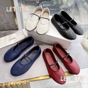 the row shoes Row classic The Small French Ballet Flat Shoes Round Head Soft Leather Shallow Mouth Mary Jane Single Shoes RWTE