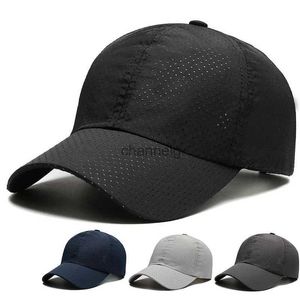 Bollmössor sommarmän kvinnor solid snapback mesh baseball mössa snabbt torkande vattentät sol utomhus sport lätt mode hatt som kör fiske yq231201