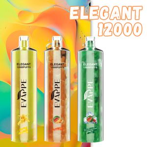 Кальян для кальяна Jnr 12000 Puff Vapor Одноразовая ручка Vape Crystal Bar Evappe Elegant 12000 Puffs Vaper Vaper 0% 2% 5% никотиновая электронная сигарета Оптовая торговля в Китае