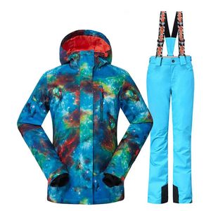 Tute da sci Giacca impermeabile e tuta pantalone per donna Abbigliamento da neve Abbigliamento outdoor Set da snowboard Costumi invernali GS 10K 231201