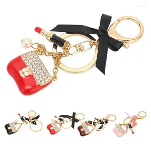 Keychains Handbag Decoration Keychain Rhinestone Bow For Daily Life