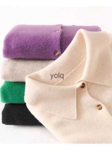 Women's Sweaters women's Cashmere Collar Sweater Long sleeve Button Fit Slim Casual Letter Lapel Cardigan Harajuku S-4XL Coat Topsyolq