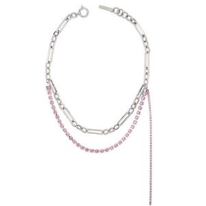 Justine Clenquet Pink Female Necklace Armband French Elegant Zircon Chain Double Clavicle Chain Chokers Fashion Trend221m