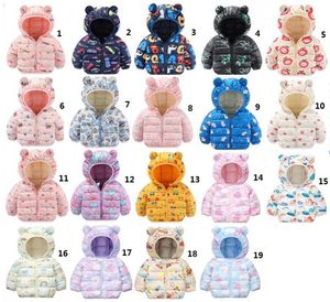 Neonate Piumini con cappuccio per bambini Cappotti Autunno inverno Ragazzi Cartoon Giacca calda Cappotto Giacca Bambino Ragazze Cerniera giacche calde Capispalla