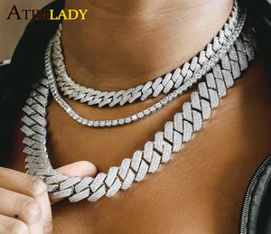 5A cz Micro Paved 12mm Miami Cuban Link Halsketten Hiphop Damen Herren Iced Out Fashion Classic Choker Heavy Jewelry Drop 3553205