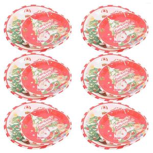 Engångsgräs julplatta godisplattor Snack Tree Cake Decorating Party Platter Decorative Paper Dishes Tray