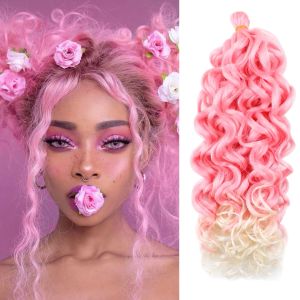 Ocean Wave Braiding Hair Extension Crochet Braids Synthetic Hair Hawaii Afro Curl Ombre Curly Blonde Water Wave Braid