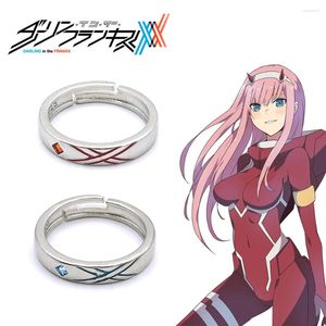 Кольца-кластеры в стиле аниме Darling In The Franxx, кольцо для косплея HIRO TWO, регулируемое отверстие для пары, модные ювелирные украшения, аксессуары