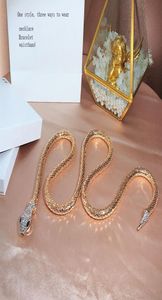 Złoty węża naszyjnik Top Brand Pure Biżuter dla kobiet wisie węża gruby naszyjnik drobny luksusowa bransoletka zwierzęcy