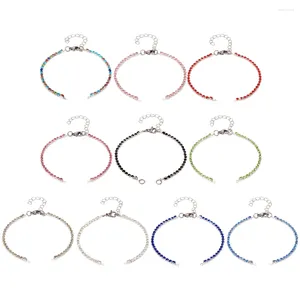 Bangle 10pcs pulseiras de latão ajustáveis com strass de cristal para corrente fazendo mulheres diy descobertas acessórios decoração 17cm