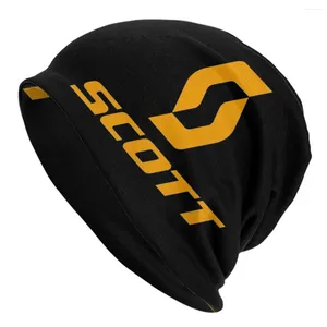 Berets Orange Scotts Bike Logo Bonnet Hat Malha Outono Inverno Street Skullies Beanies Unisex Quente Multifuncional Cap