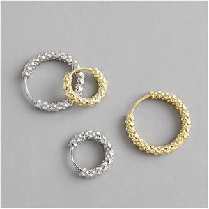 Charms 100% 925 Sterling Sier Geometric Floral Hoop Earrings For Women White Gold /18K Color Circle Earring Fine Jewelry Drop Delivery Dhcir
