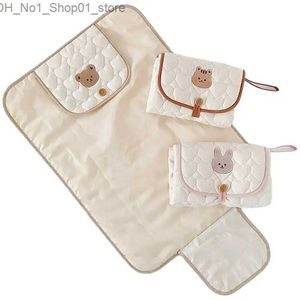 Almofadas de mudança cobre portátil bebê fralda mudança almofada dobrável impermeável bonito urso coelho recém-nascido estofamento para carrinho de berço multi-função fralda almofada q231202