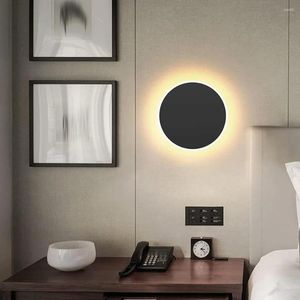 Wall Lamp Nordic Minimalist LED Circular Touch Bedroom Bedside Corridor Staircase Induction Light Solar Eclipse