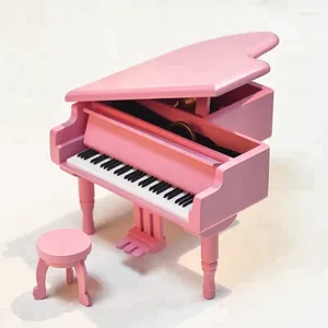 Dekorativa figurer Vackert utseende Mini Music Box Piano Wood Toy lämplig för barn från 2 till 12 år 15.4 10.5 13cm