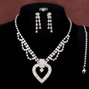 Ny stil lyckliga kvinnor 18k silverpläterade österrikiska kristall brud bröllop smyckesuppsättningar för kvinnor hectrae2802