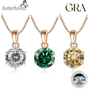 Chokers Butterflykiss 65mm 10 D halsband Rose Gold Plated Pendant Original Real S925 Silver Chain Jewelry for Women 231130