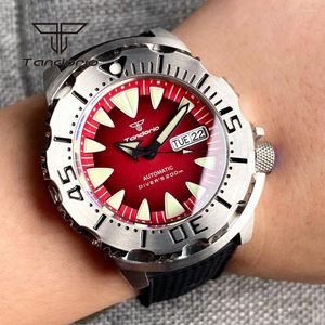 Armbandsur Tandorio Monster Watch for Men Date 42mm 20bar Dive NH36A Movement Automatic War Sapphire Glass Luminous Dial Rubber Strap